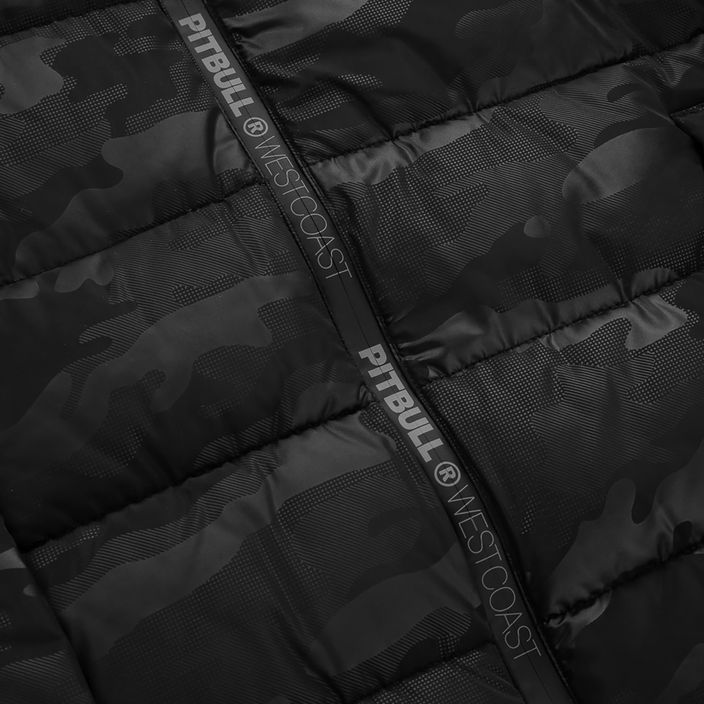Men's down jacket Pitbull West Coast Airway 3 Padded Hooded all black camo 5