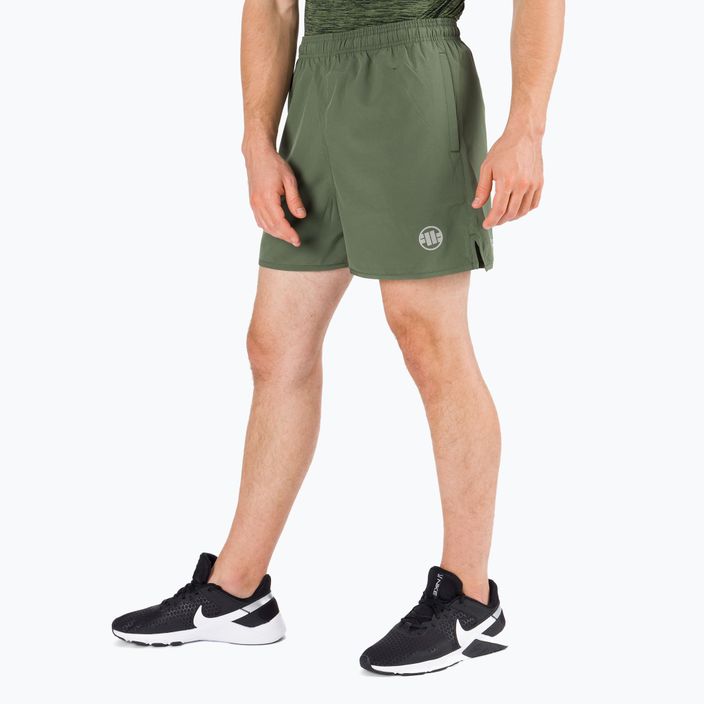Men's training shorts Pitbull West Coast Performance Small Logo olive 3