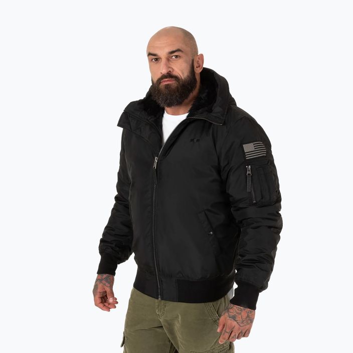 Men's winter jacket Pitbull Beejay 2 Hooded Bomber black