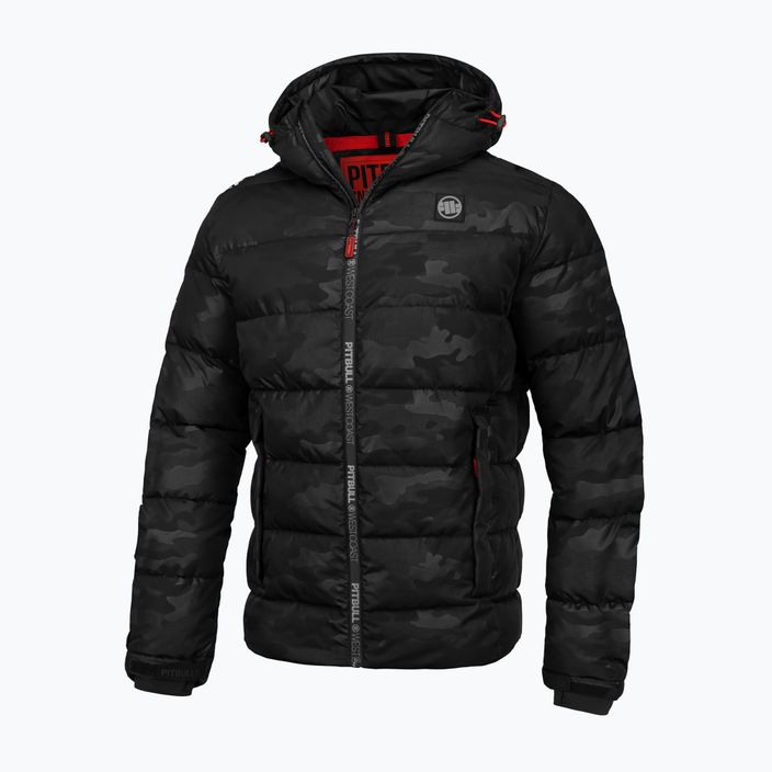 Men's Pitbull Airway 5 Padded Hooded winter jacket all black camo 3