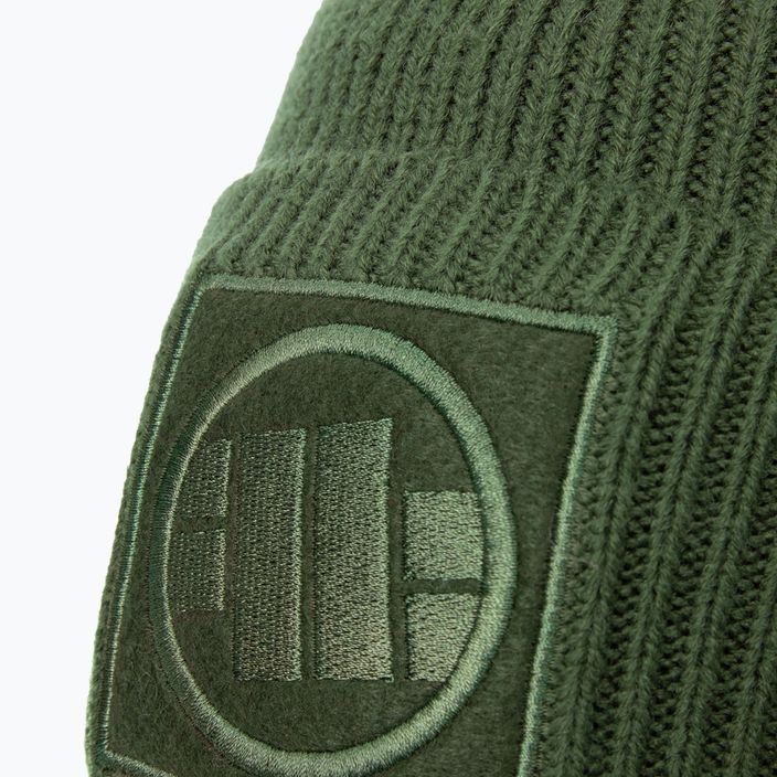 Pitbull West Coast Beanie Logo Single Layer Cuff olive winter cap 3