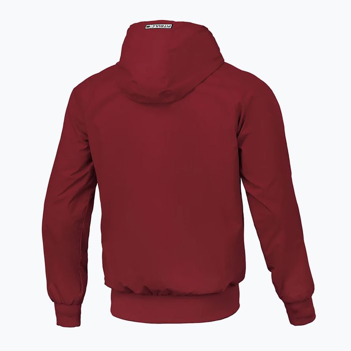 Men's Pitbull West Coast Athletic Logo Hooded Nylon Burgundy Jacket 2