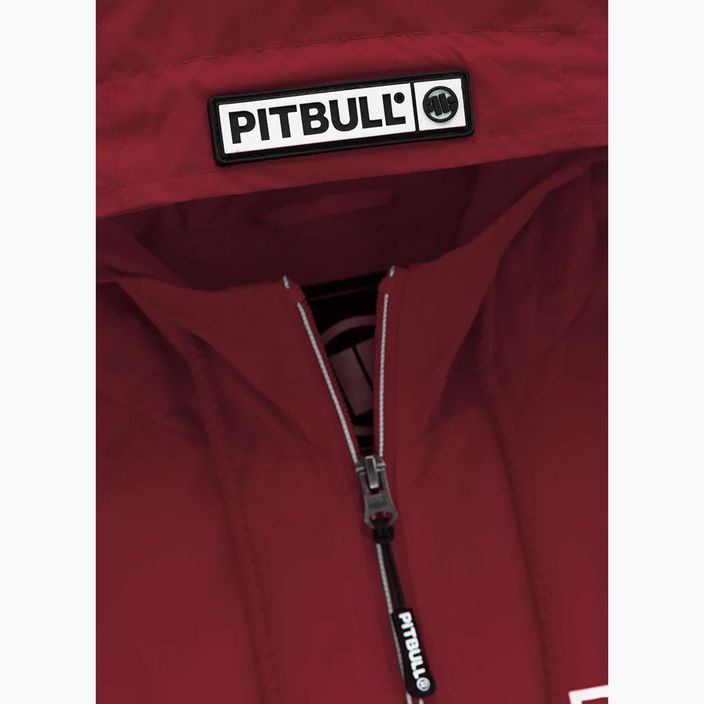 Men's Pitbull West Coast Athletic Logo Hooded Nylon Burgundy Jacket 4