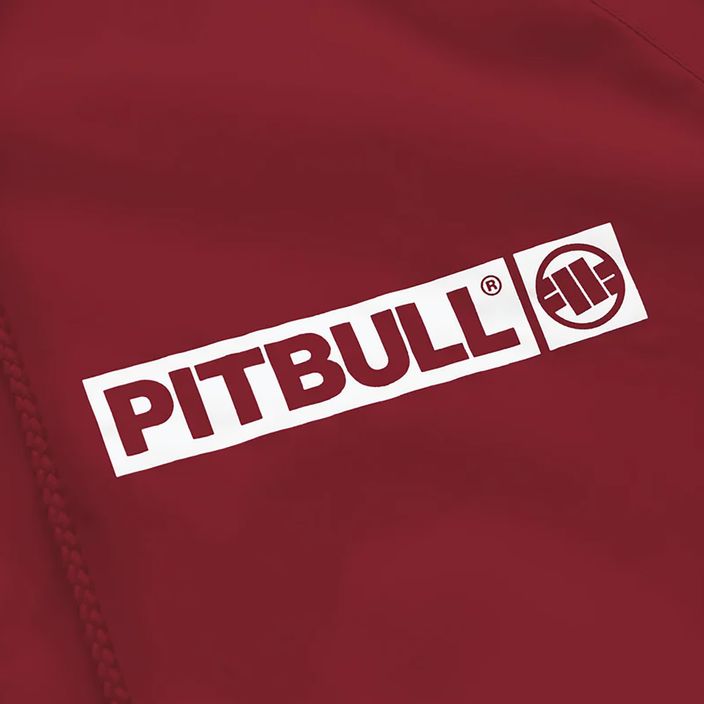 Men's Pitbull West Coast Athletic Logo Hooded Nylon Burgundy Jacket 5