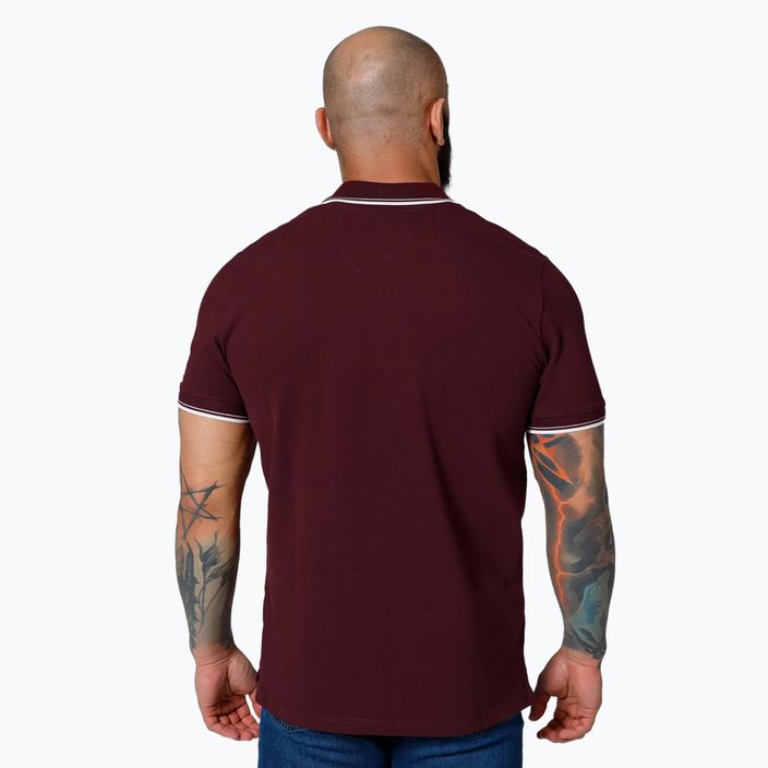Men's Pitbull West Coast Polo Shirt Pique Stripes Regular burgundy 3