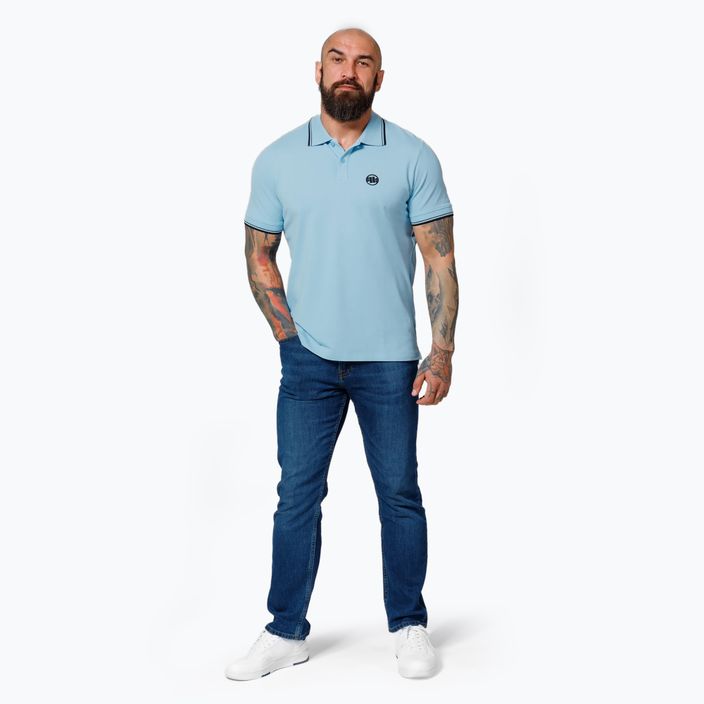 Men's Pitbull West Coast Polo Shirt Pique Stripes Regular light blue 2