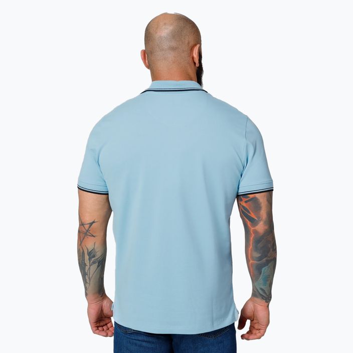Men's Pitbull West Coast Polo Shirt Pique Stripes Regular light blue 3