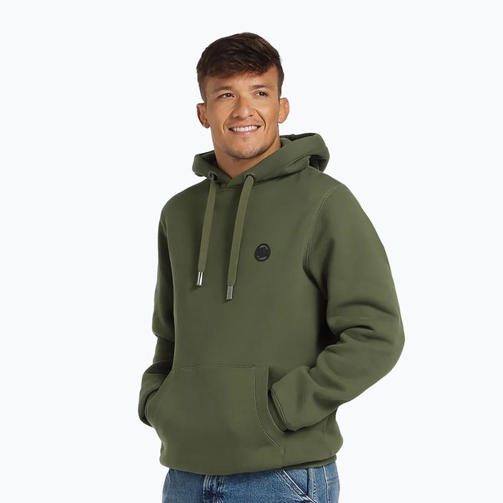 Men's Pitbull Small Logo Hooded sweatshirt dark olive