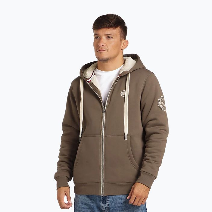 Men's Pitbull Zip Sherpa 2 Ruffin Hooded sweatshirt brown