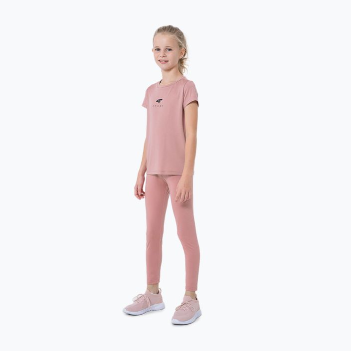 Children's leggings 4F pink HJZ22-JSPDF002-53S 2