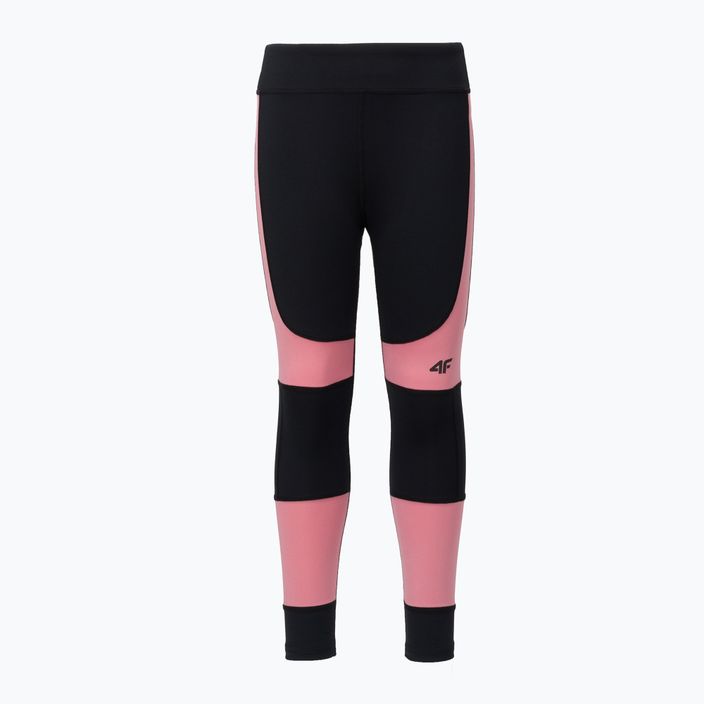Children's leggings 4F black-pink HJZ22-JSPDF003-90S 3