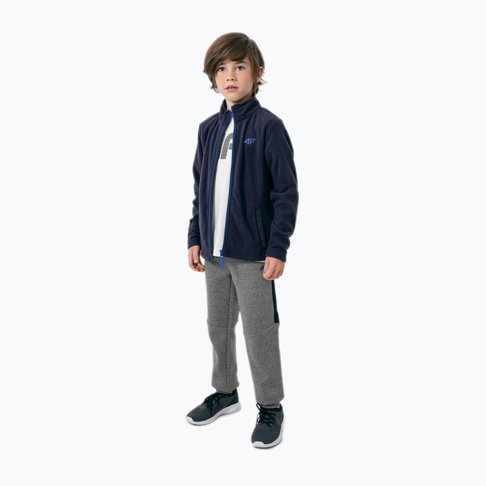 Children's 4F fleece sweatshirt navy blue HJZ22-JPLM001 2