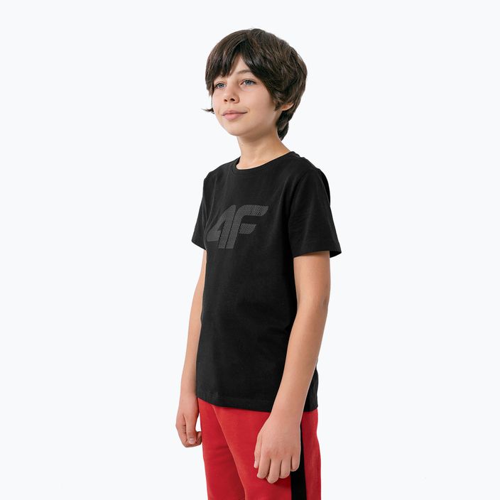 Children's T-shirt 4F black HJZ22-JTSM002