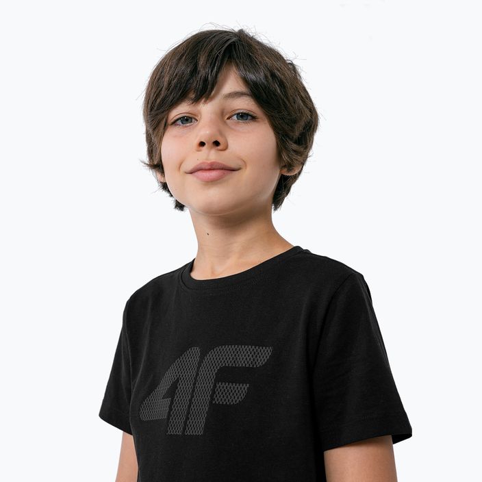 Children's T-shirt 4F black HJZ22-JTSM002 2