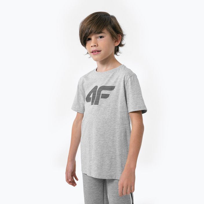 Children's T-shirt 4F grey HJZ22-JTSM002