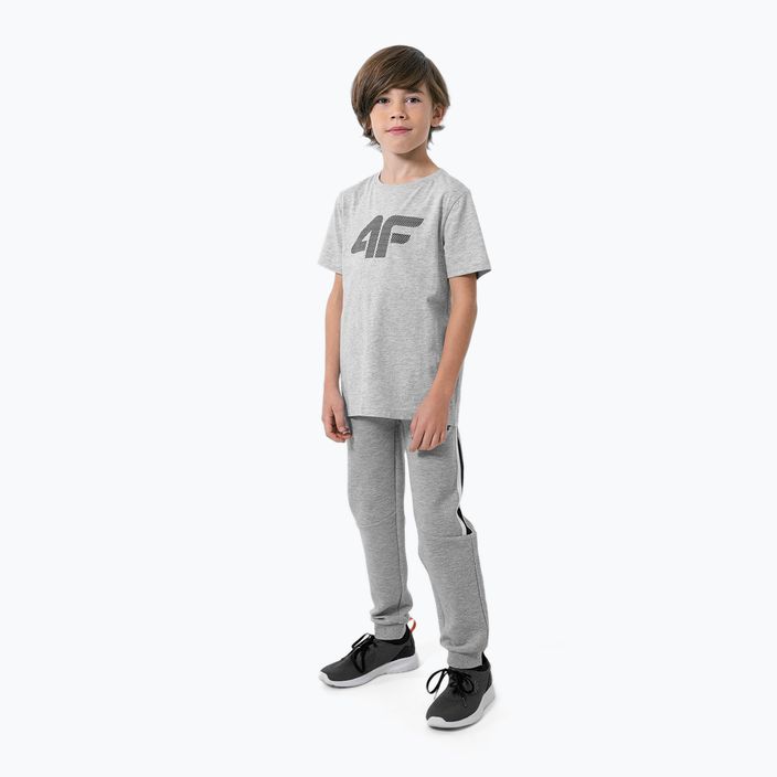 Children's T-shirt 4F grey HJZ22-JTSM002 2