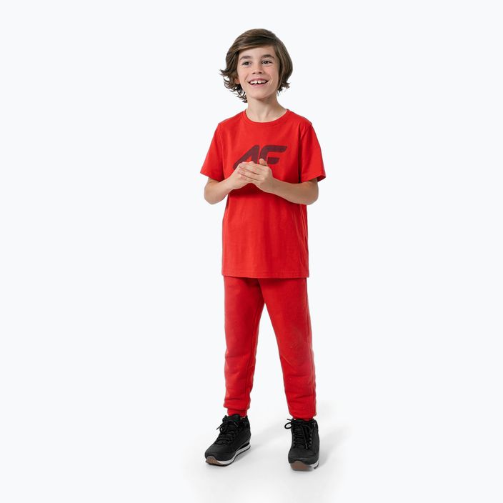 Children's 4F T-shirt red HJZ22-JTSM002 2