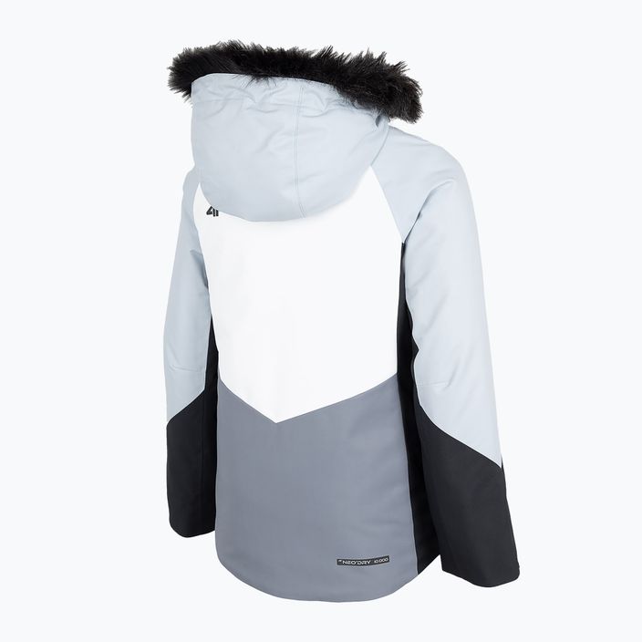 Children's ski jacket 4F blue HJZ22-JKUDN003 4