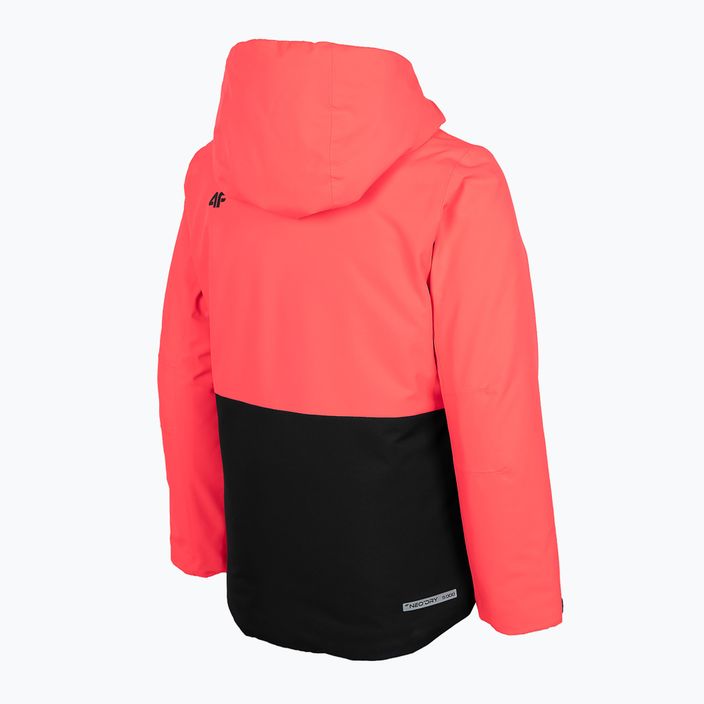 Children's ski jacket 4F pink HJZ22-JKUDN001 4