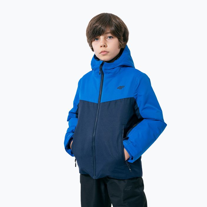 Children's ski jacket 4F blue JKUMN001