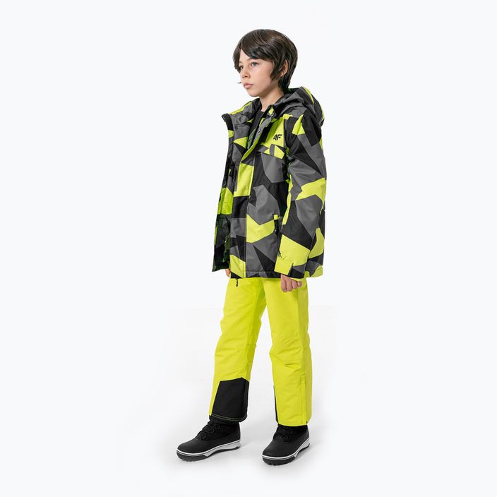 Children's ski jacket 4F black and yellow HJZ22-JKUMN002 2