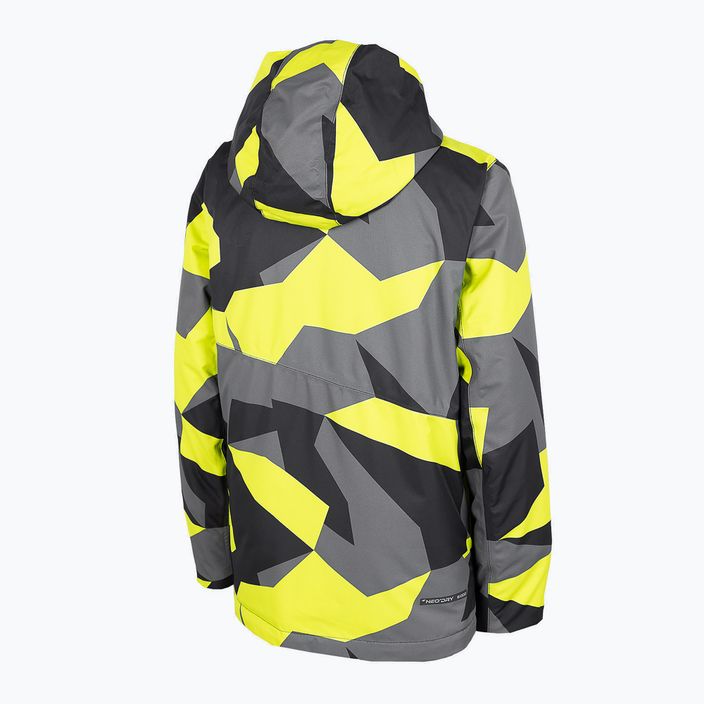 Children's ski jacket 4F black and yellow HJZ22-JKUMN002 4