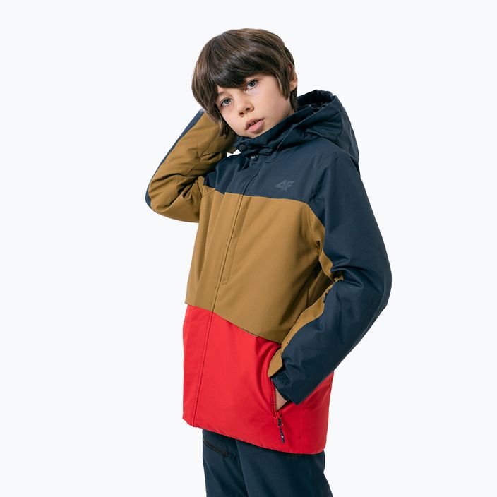 Children's 4F coloured ski jacket HJZ22-JKUMN004