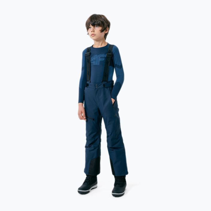 Children's ski trousers 4F navy blue HJZ22-JSPMN002 2