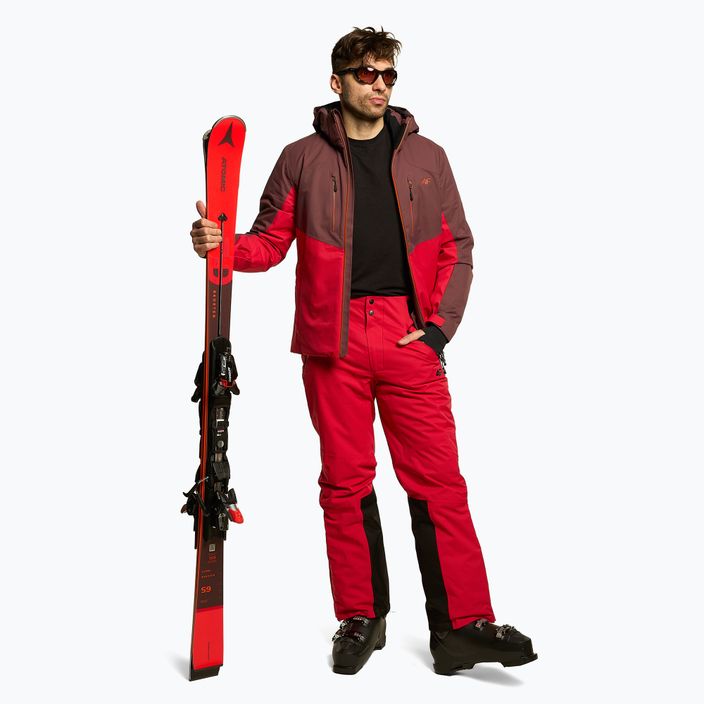 Men's 4F ski jacket red H4Z22-KUMN011 2