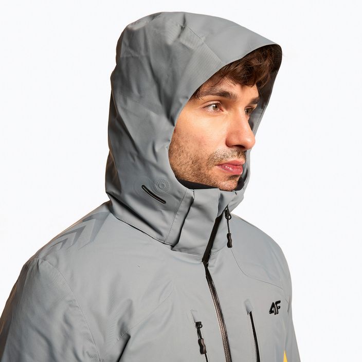 Men's 4F ski jacket grey-yellow H4Z22-KUMN011 5