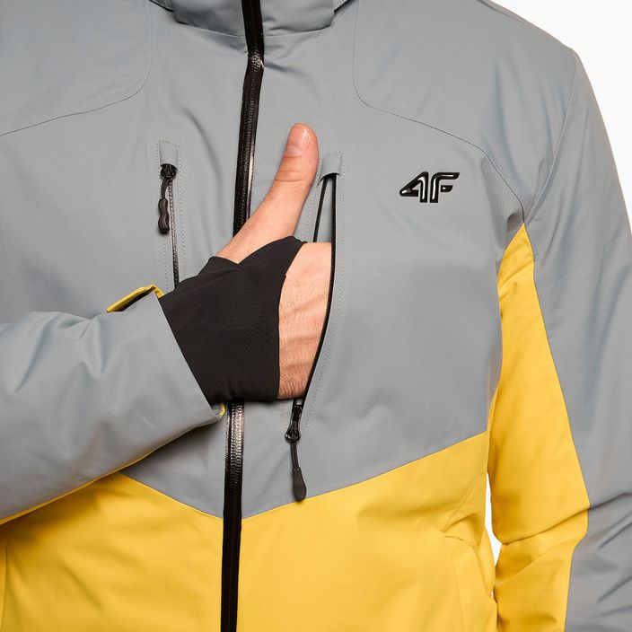 Men's 4F ski jacket grey-yellow H4Z22-KUMN011 7