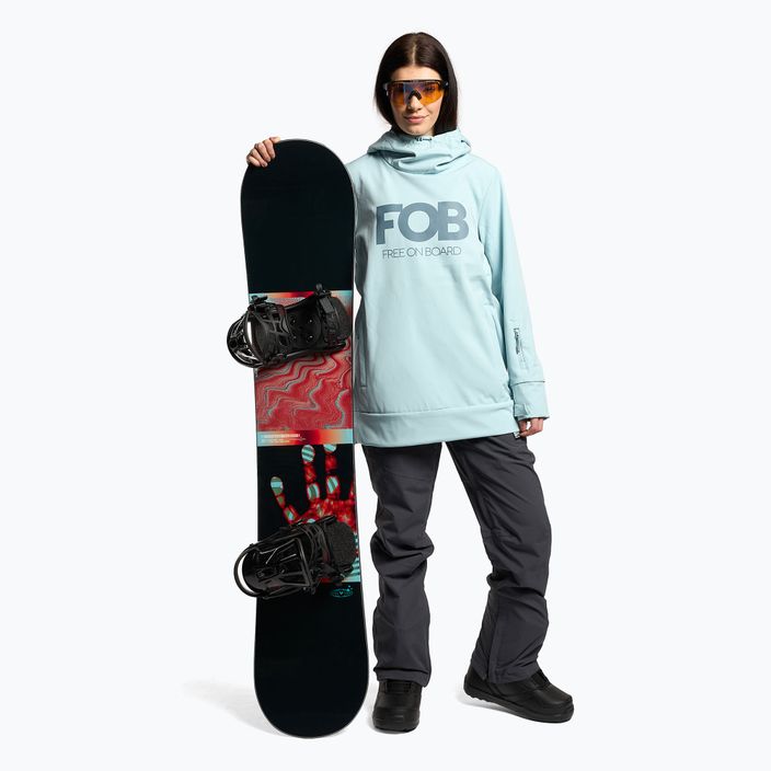 Women's snowboard jacket 4F light blue H4Z22-SFD001F 2
