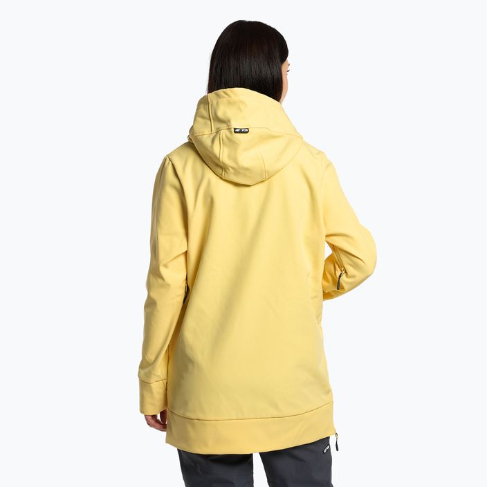 Women's snowboard jacket 4F yellow H4Z22-SFD001F 3