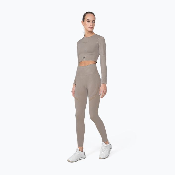 Women's leggings 4F beige H4Z22-SPDF012-83S 2