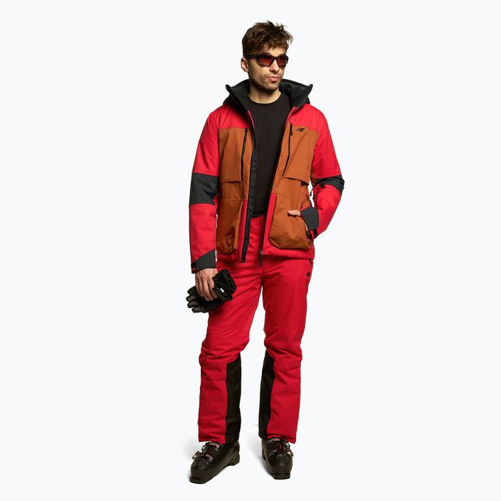 Men's 4F ski jacket red H4Z22-KUMN012 2