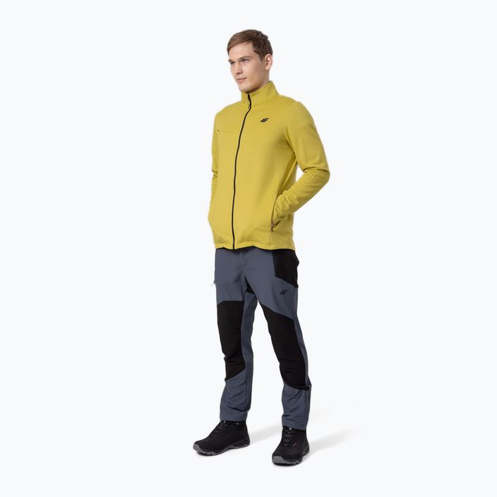 Men's 4F fleece sweatshirt yellow H4Z22-PLM013 2
