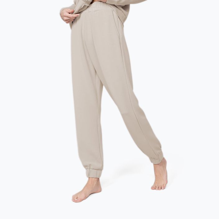 Women's yoga pants 4F beige H4Z22-SPDD022