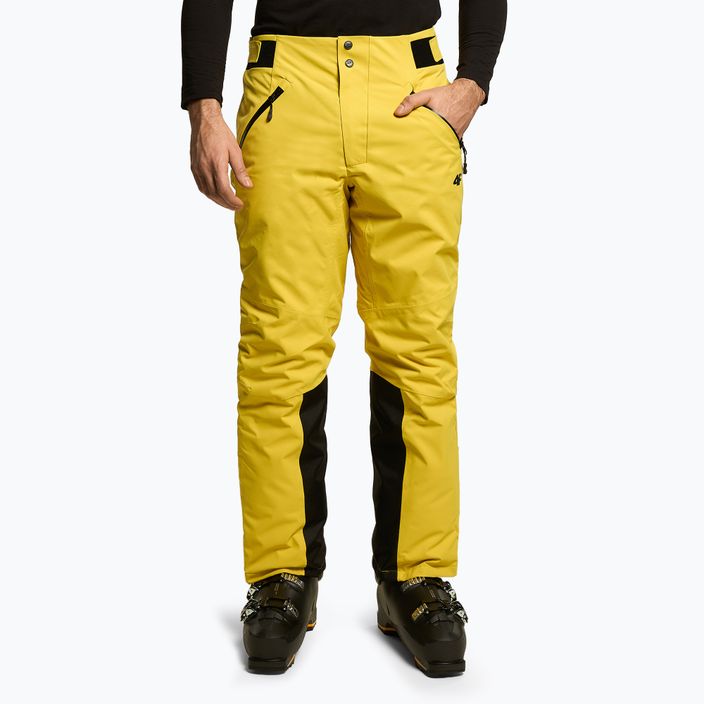 Men's ski trousers 4F yellow H4Z22-SPMN006
