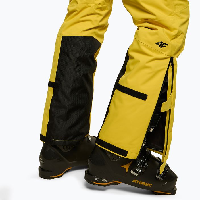 Men's ski trousers 4F yellow H4Z22-SPMN006 4