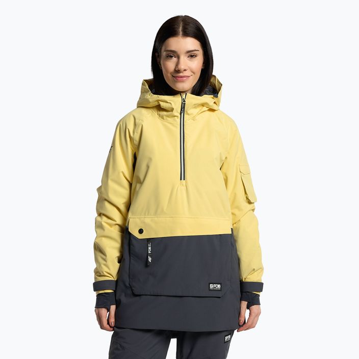 Women's snowboard jacket 4F yellow H4Z22-KUDS003