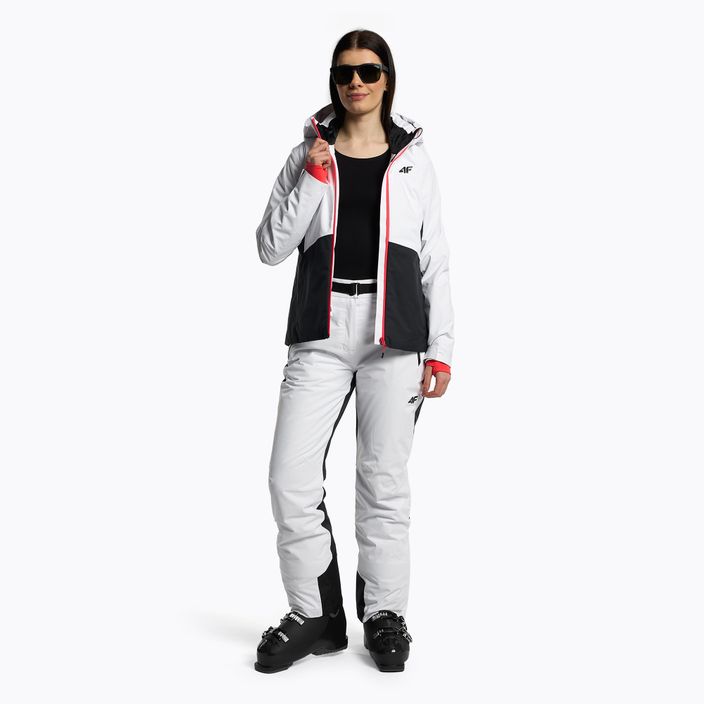 Women's ski jacket 4F white H4Z22-KUDN010 2