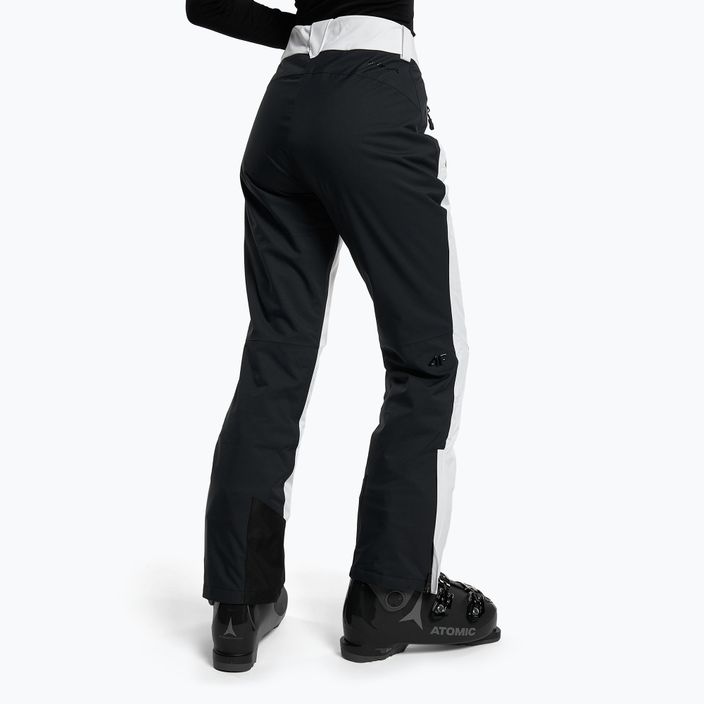 Women's ski trousers 4F white and black H4Z22-SPDN006 3