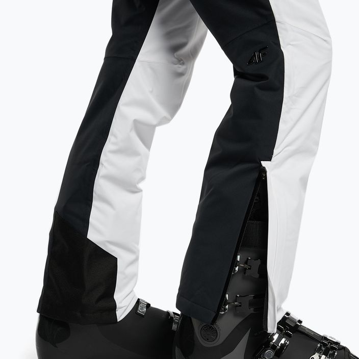 Women's ski trousers 4F white and black H4Z22-SPDN006 4
