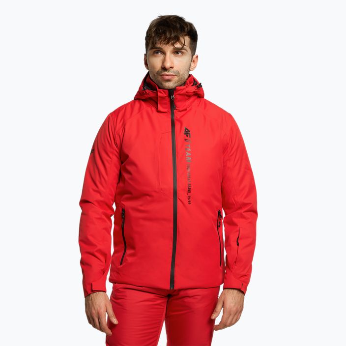 Men's 4F ski jacket red H4Z22-KUMN003