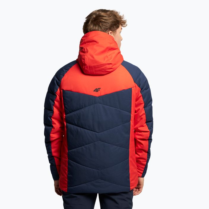 Men's 4F ski jacket red and navy blue H4Z22-KUMN007 4