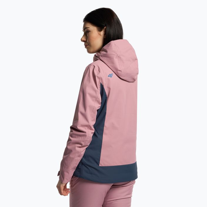 Women's ski jacket 4F pink H4Z22-KUDN002 3