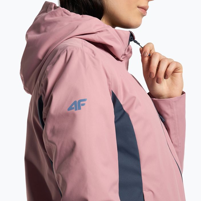 Women's ski jacket 4F pink H4Z22-KUDN002 5