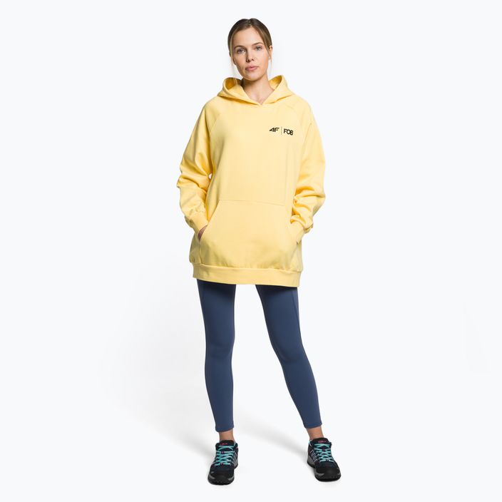 Women's snowboard sweatshirt 4F yellow H4Z22-BLD012 2