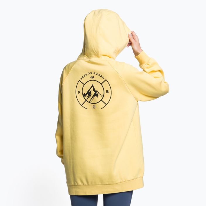 Women's snowboard sweatshirt 4F yellow H4Z22-BLD012 5