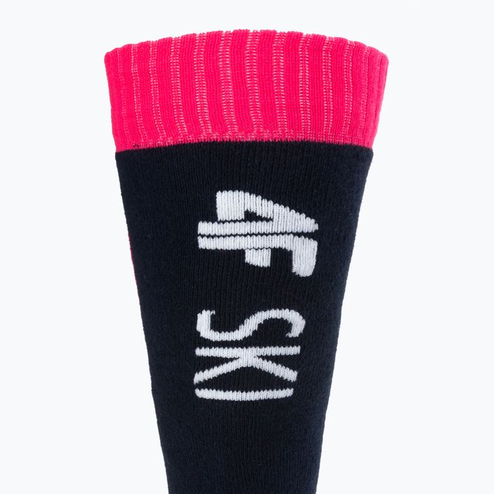 Children's ski socks 4F navy blue and pink 4FJAW22UFSOF028 5
